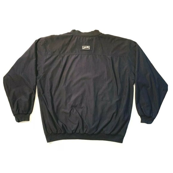 Vintage Slazenger Golf Lined Windbreaker XL Pullover Button Sweatshirt Black EUC - Picture 5 of 12